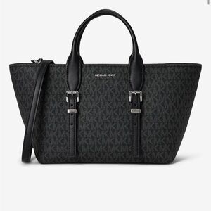 Michael Kors monogram MK Signature Moore Tote with Adjustable Strap